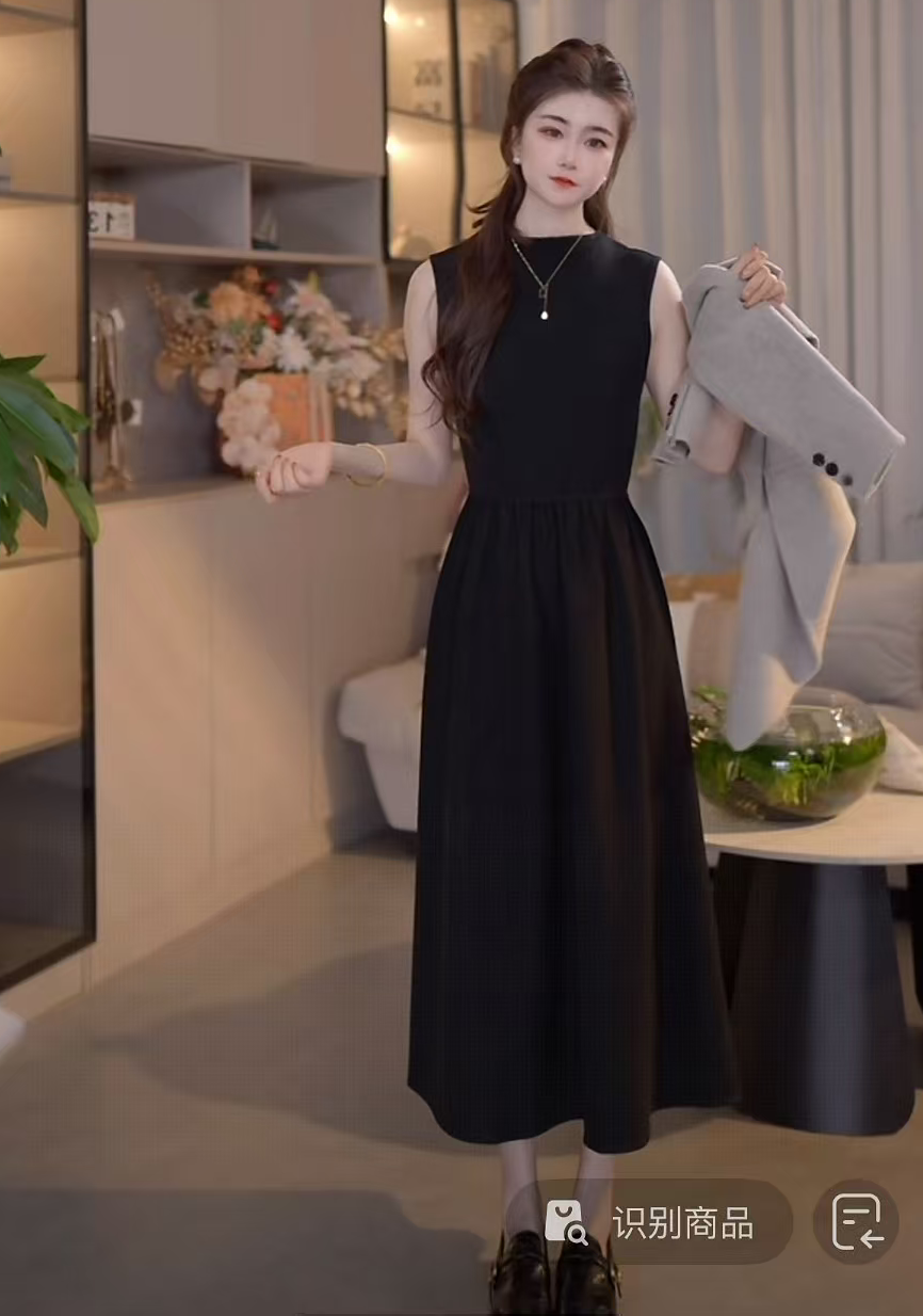 『都市温柔M』设计显瘦百搭时尚连衣裙8580