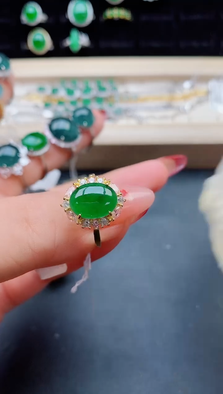 【闪购商品】翡翠戒指银S925镶嵌1321321