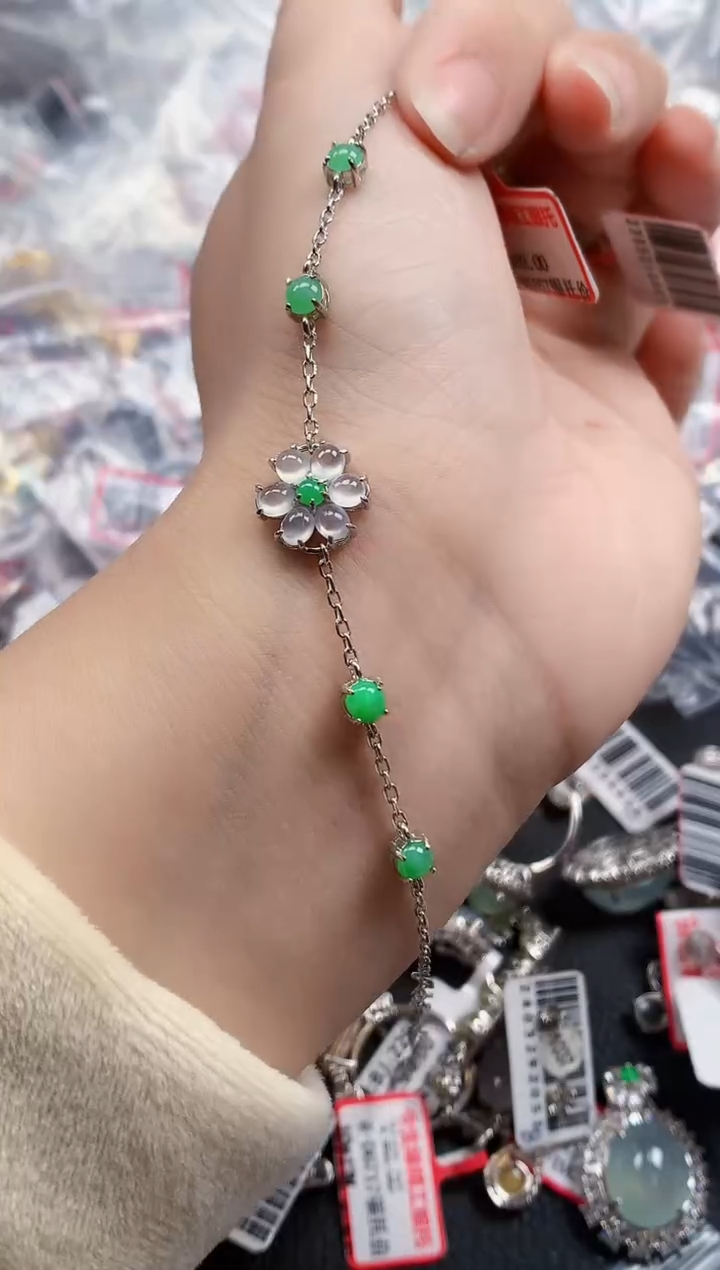 银S925镶嵌戒指翡翠天然A货缅甸翡翠