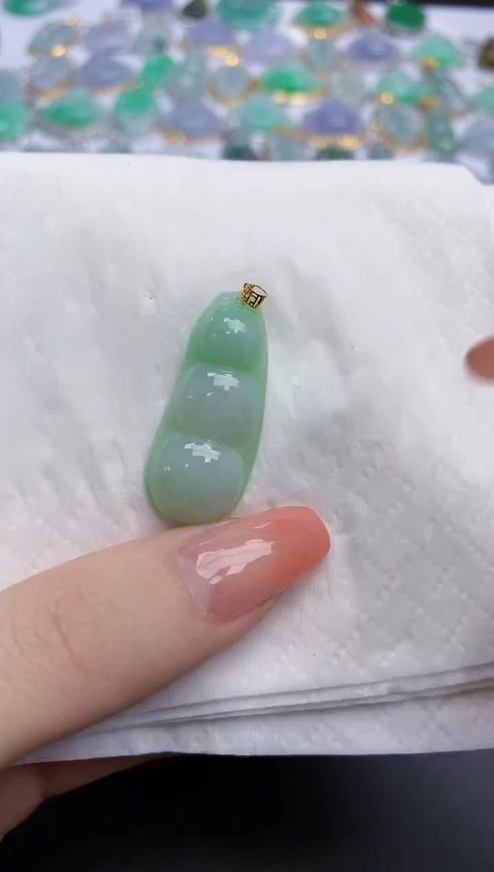 【闪购商品】翡翠颈饰18K金镶嵌天然缅甸翡翠A货