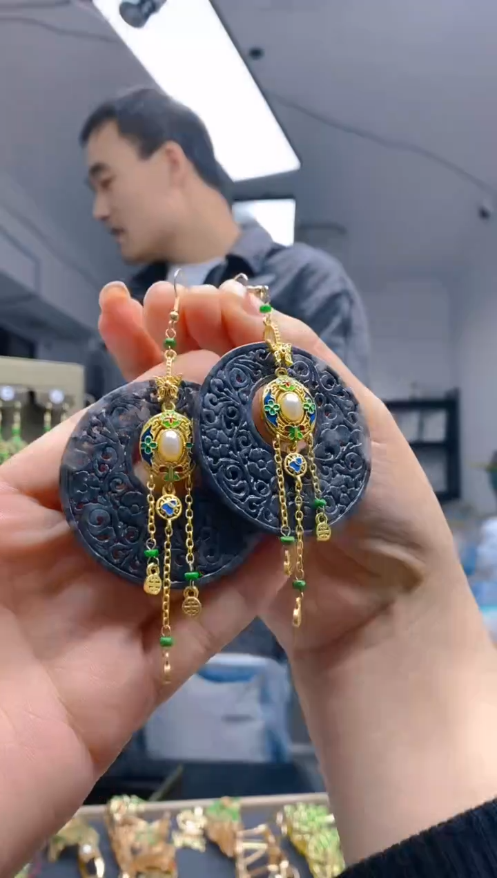 【闪购商品】翡翠耳饰合金0422翡翠耳钩