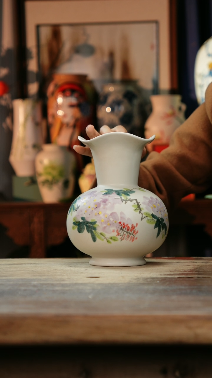【闪购商品】瓷片景德镇纯手工釉下彩精品花瓶