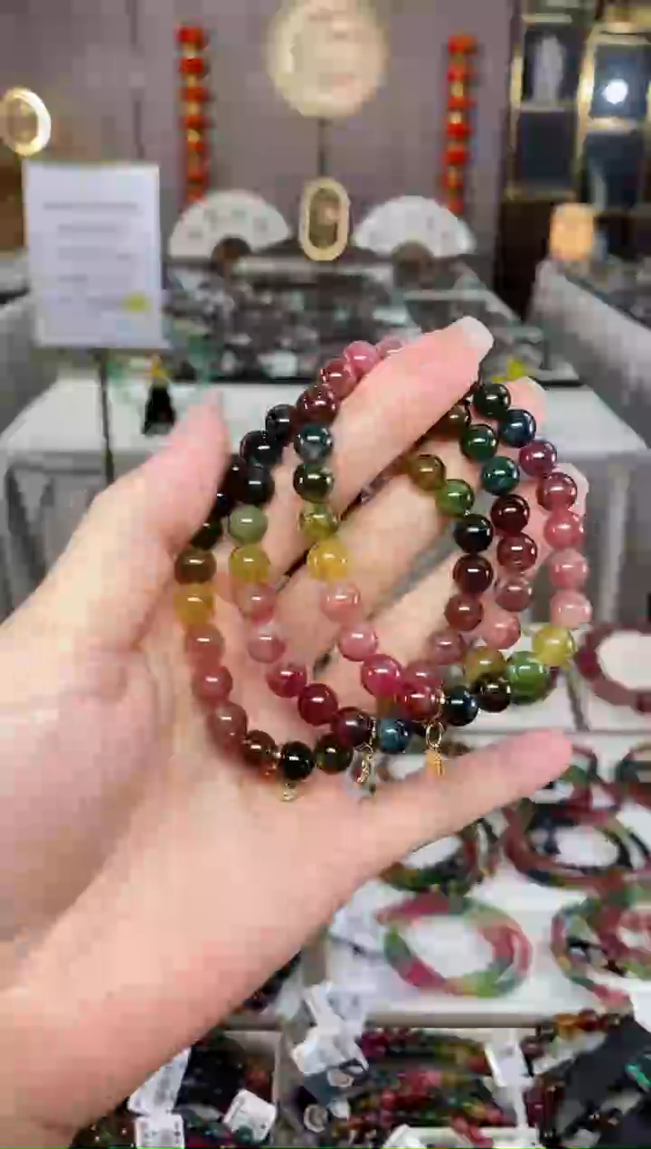 单圈手串7mm+未镶嵌碧玺多样性发货一条 hon