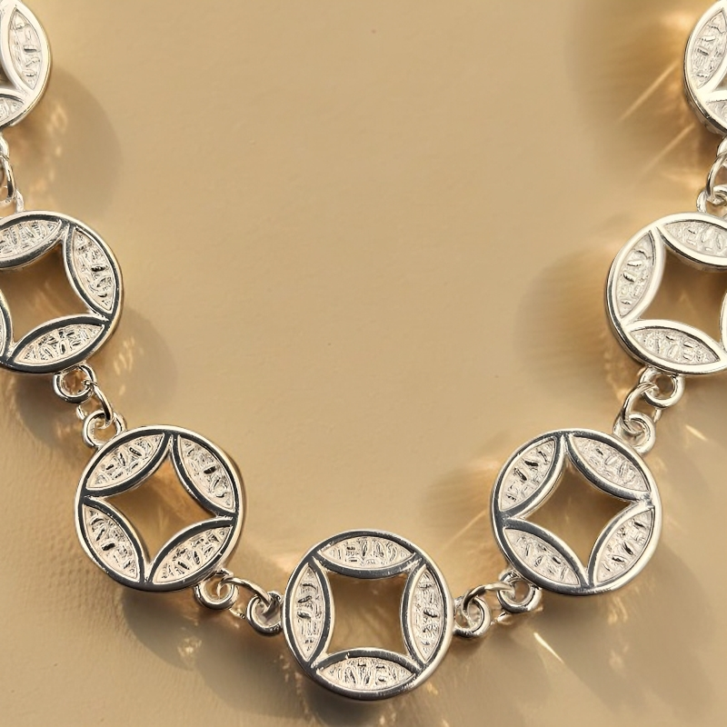 足银手链 民族风金钱貔貅纳福手链