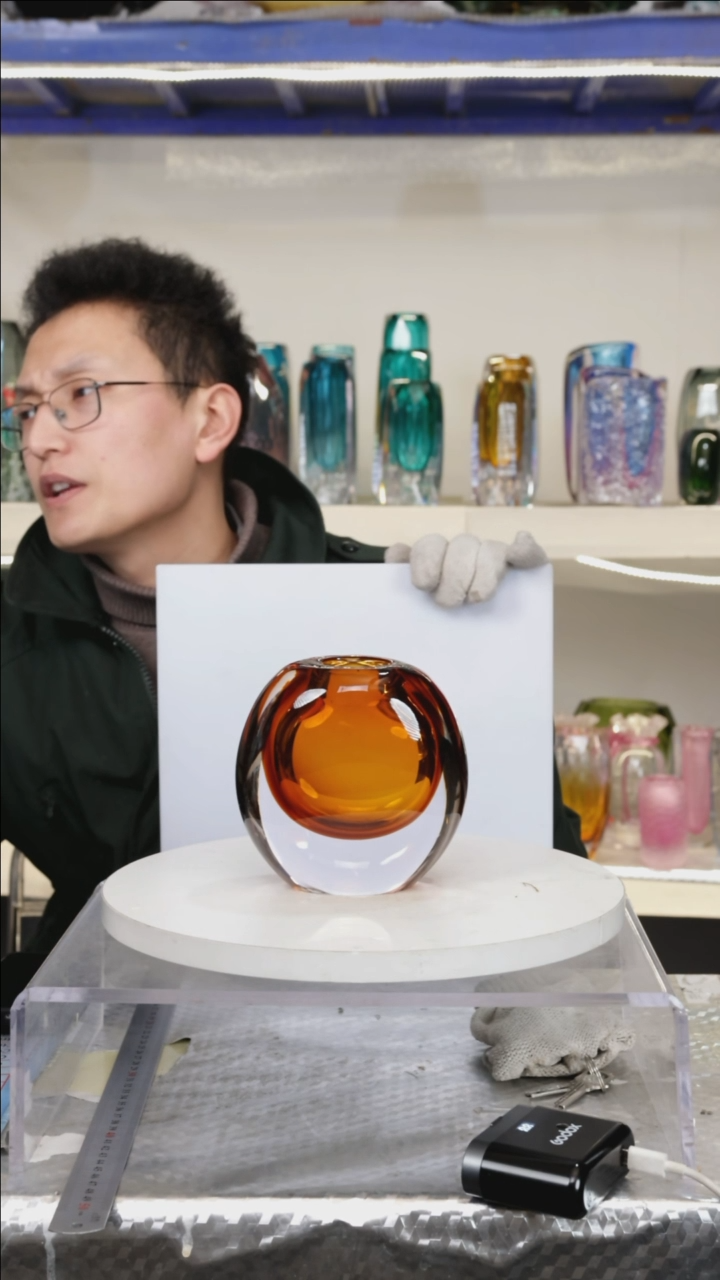 【闪购商品】琉璃【幻彩】高13精品琉璃正常手工痕迹