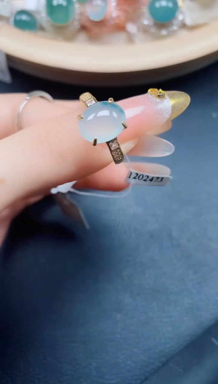 【闪购商品】翡翠戒指银S925镶嵌翡翠