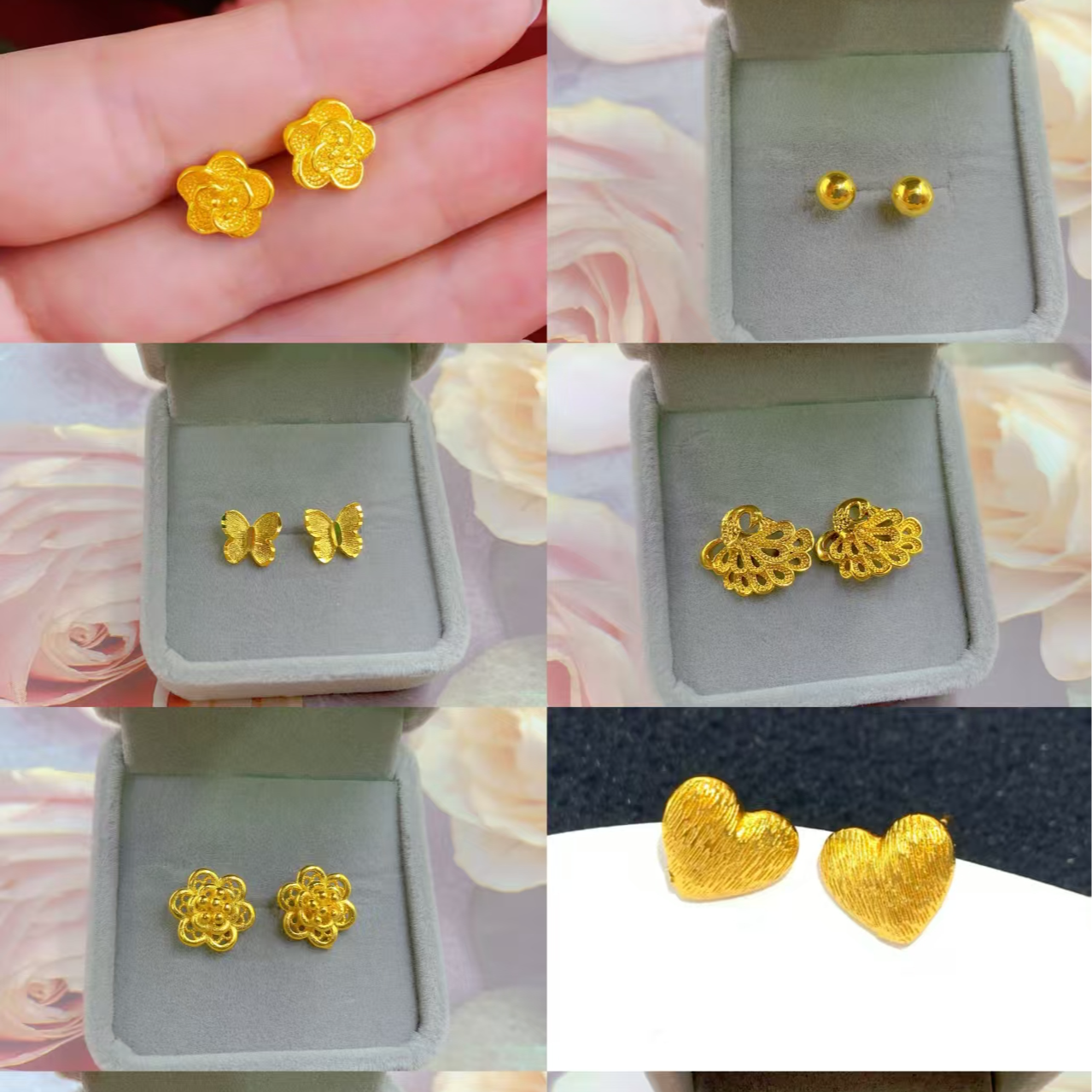 铜合金耳饰 多款耳钉合集-A女款时尚百搭简约