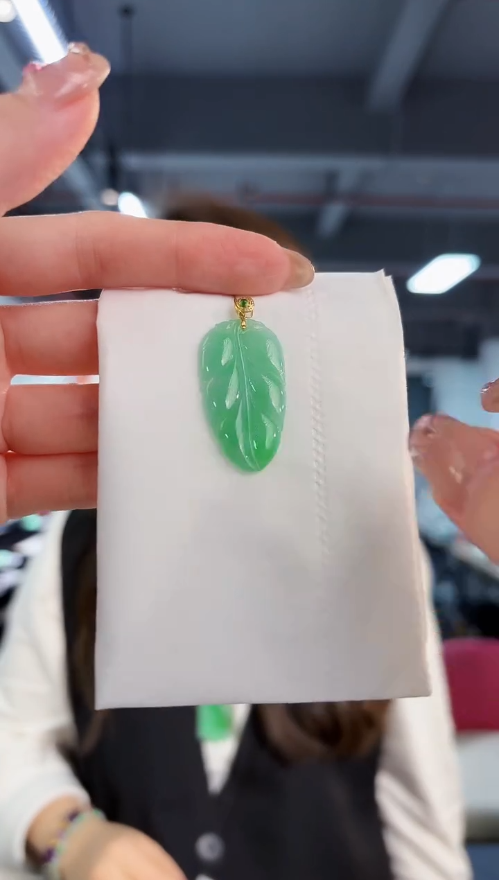 【闪购商品】翡翠颈饰18K金镶嵌缅料A货/支持复检/一件