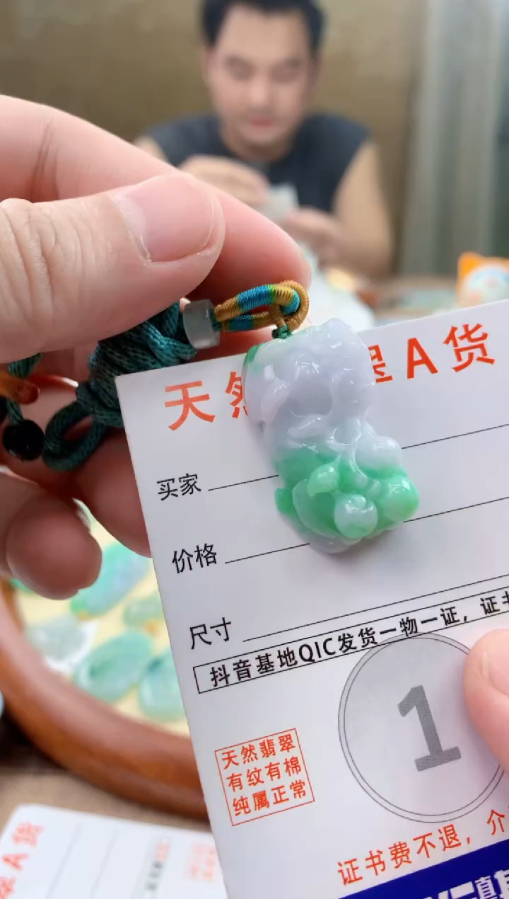 颈饰未镶嵌翡翠天然A货翡翠挂件