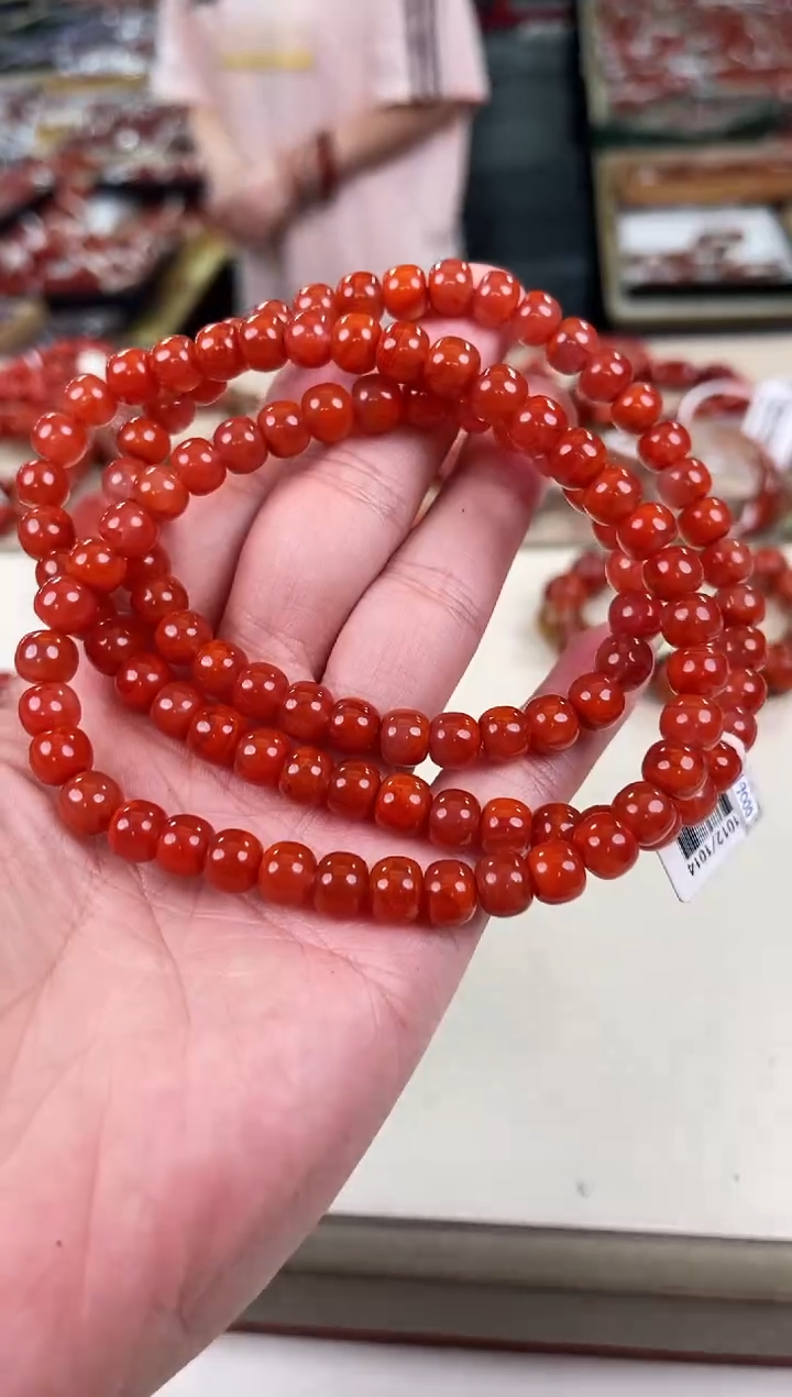 未镶嵌瓦西老型多圈8+南红玛瑙（多样式发其一）