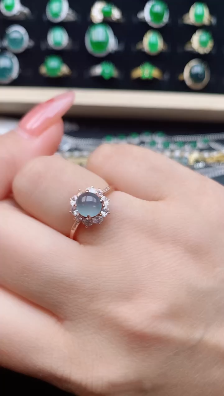 【闪购商品】翡翠戒指银S925镶嵌1321