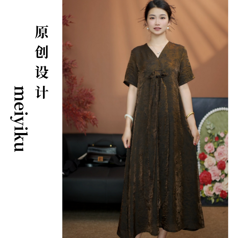 【美衣库】高端定制夏季新款遮肉显瘦欧韩版洋气连衣裙