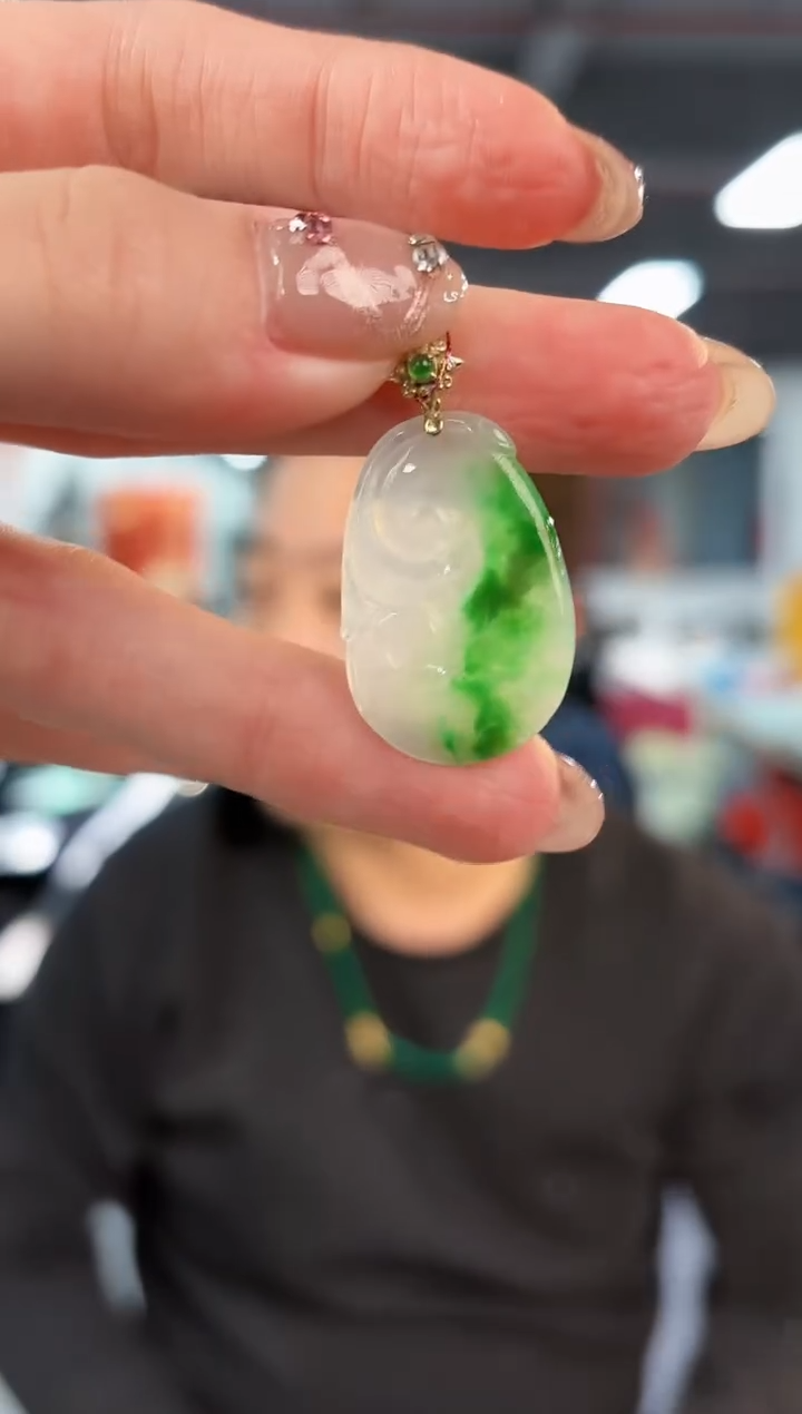 【闪购商品】翡翠颈饰18K金镶嵌缅料A货/支持复检/一件