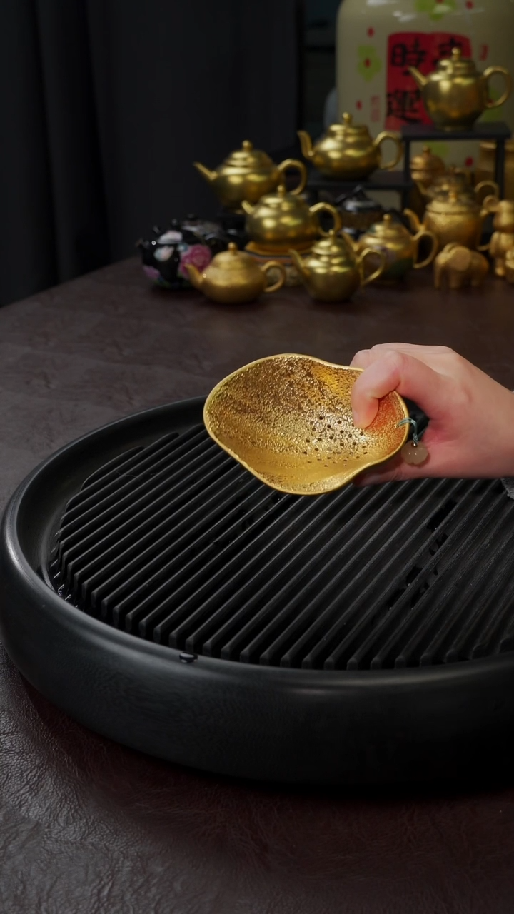 【闪购商品】杯【宜景窑鎏金】金茶漏