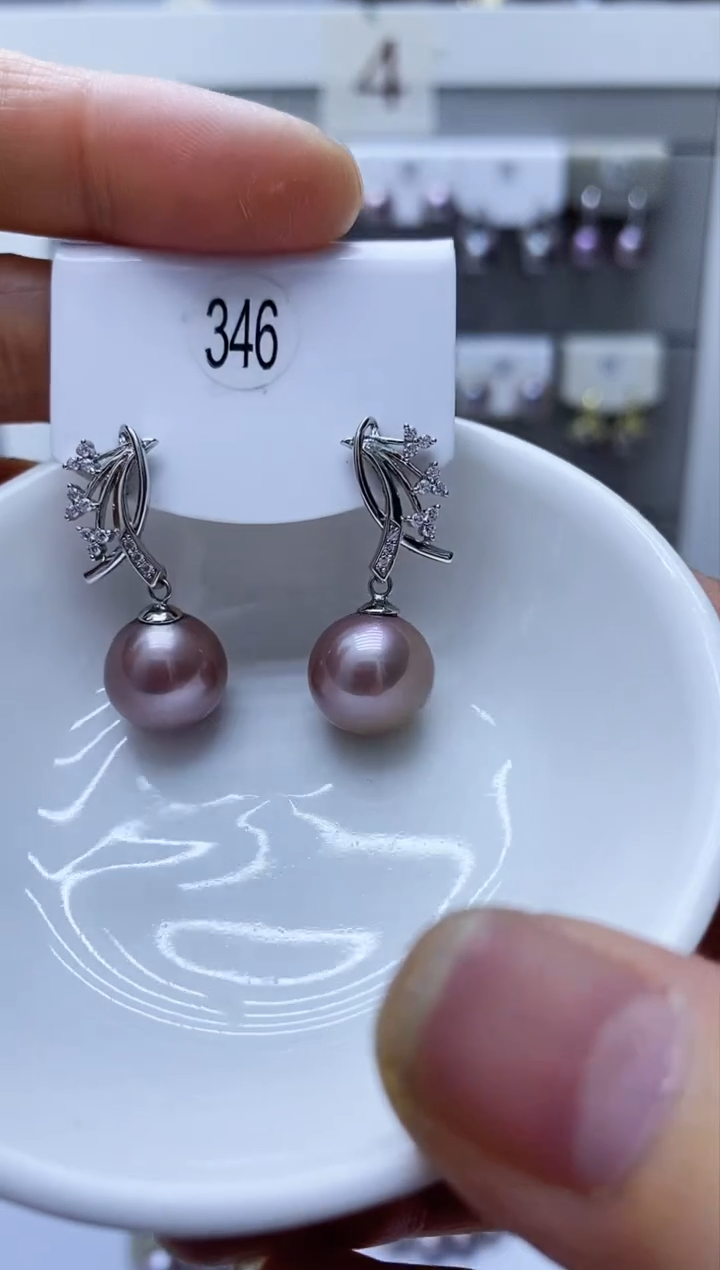 【闪购商品】淡水珍珠耳饰银S925镶嵌346