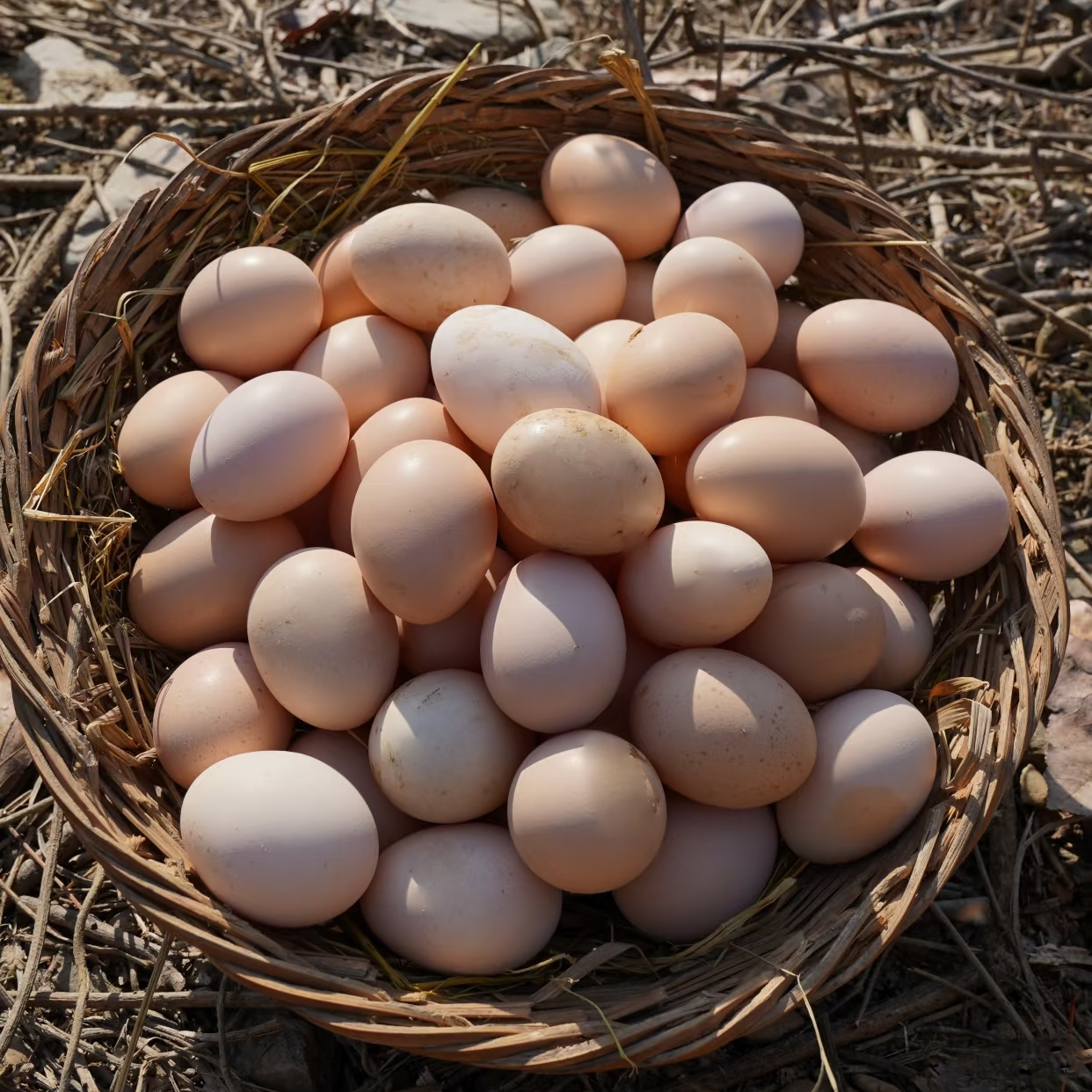 30枚正宗农家土鸡蛋 新鲜现捡 五谷杂粮蛋