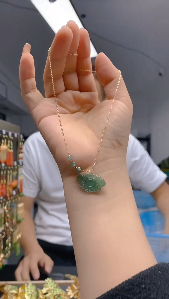 【闪购商品】翡翠耳饰合金329翡翠锁骨链