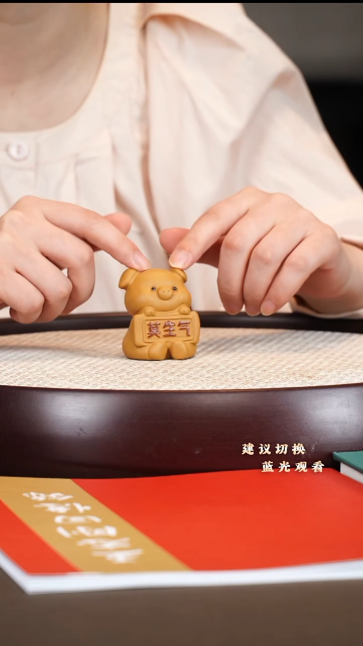 紫砂茶宠莫生气 茶宠 老段泥