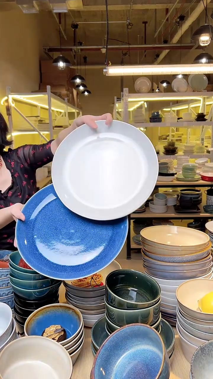 瓷212外贸尾货高温釉下彩陶瓷餐具默认微瑕