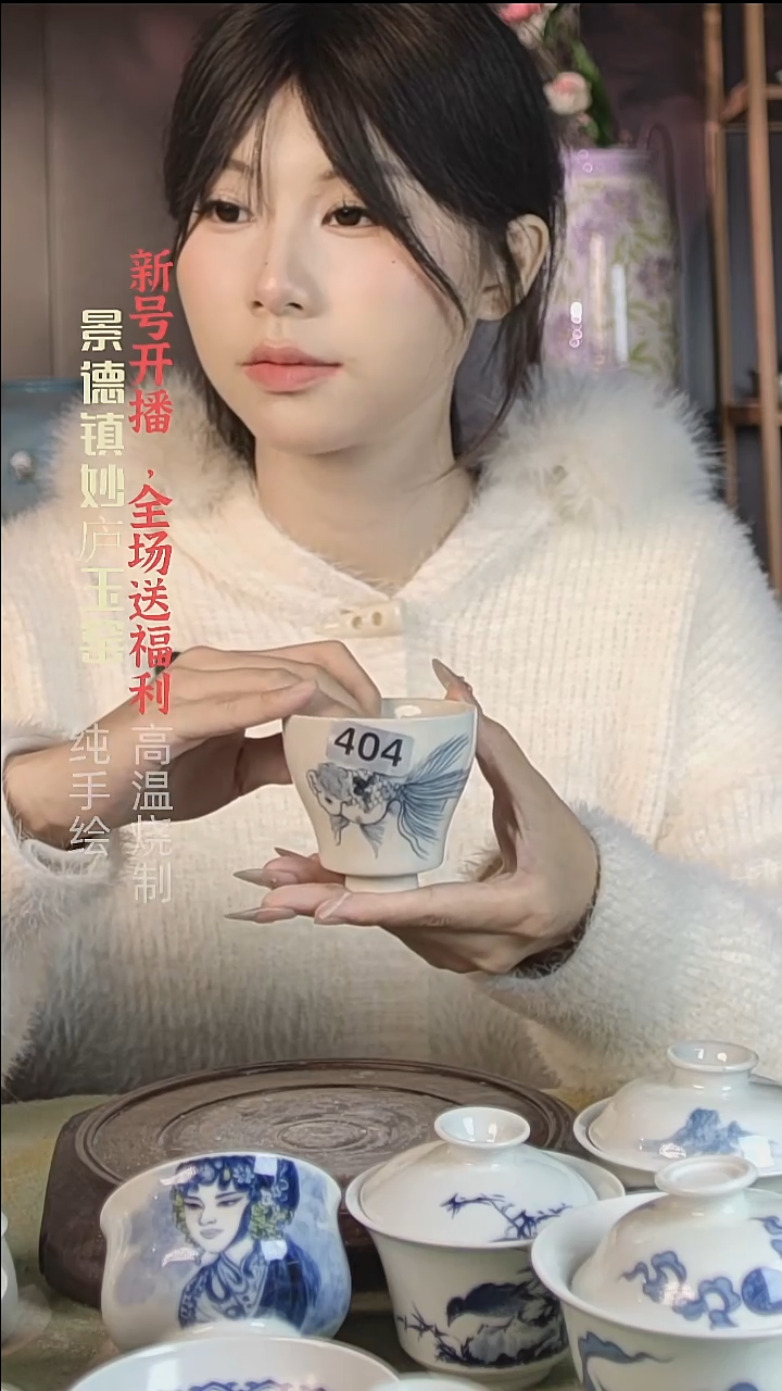 盘陶妙庐玉窑草木灰手握杯404微瑕