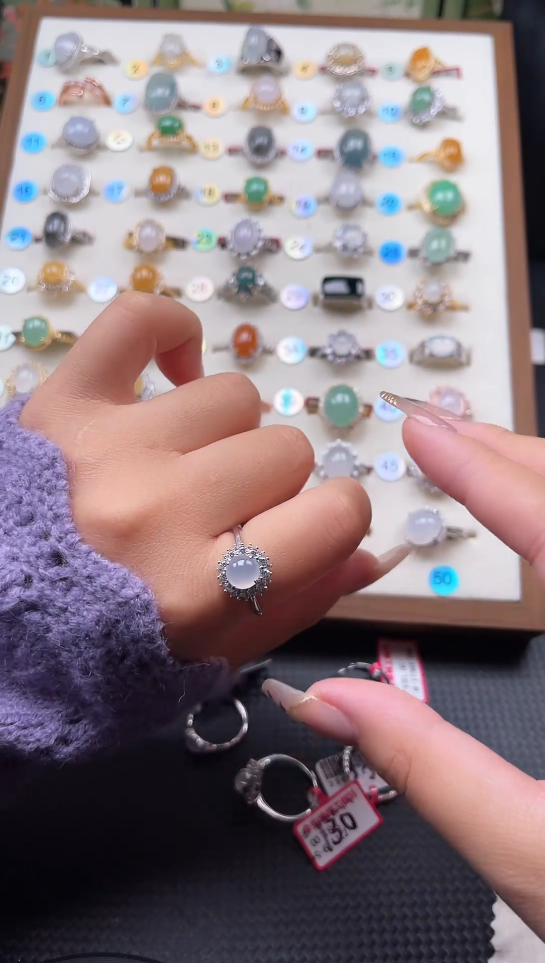 【闪购商品】翡翠戒指银S925镶嵌天然A货翡翠戒指