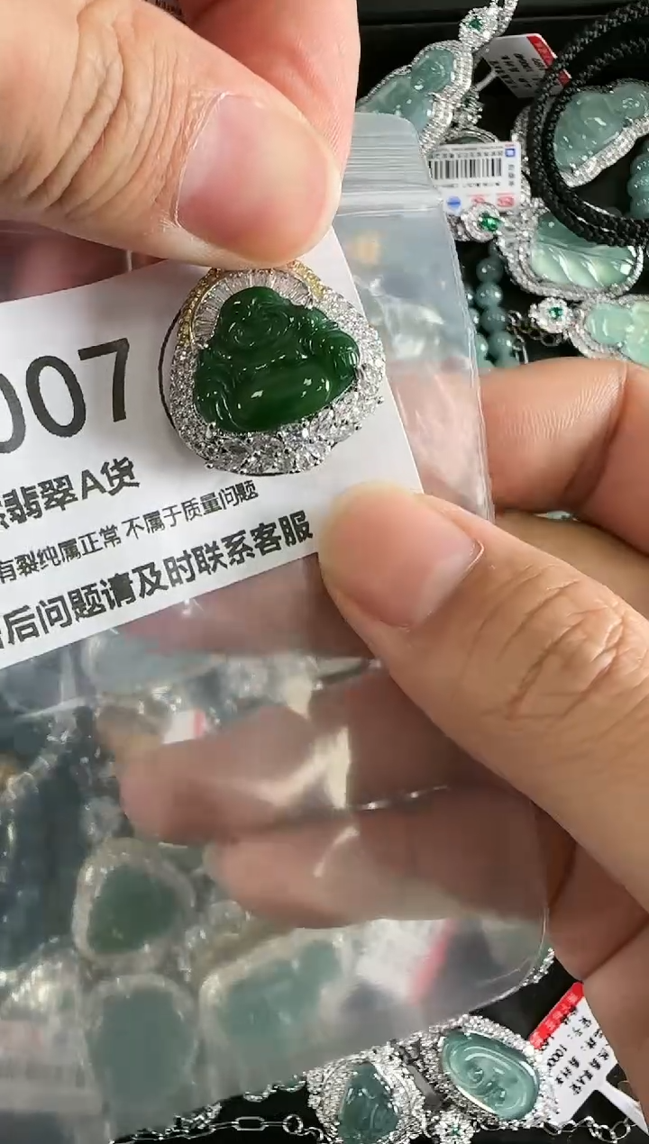 【闪购商品】翡翠吊坠(赠链)未镶嵌天然翡翠A货