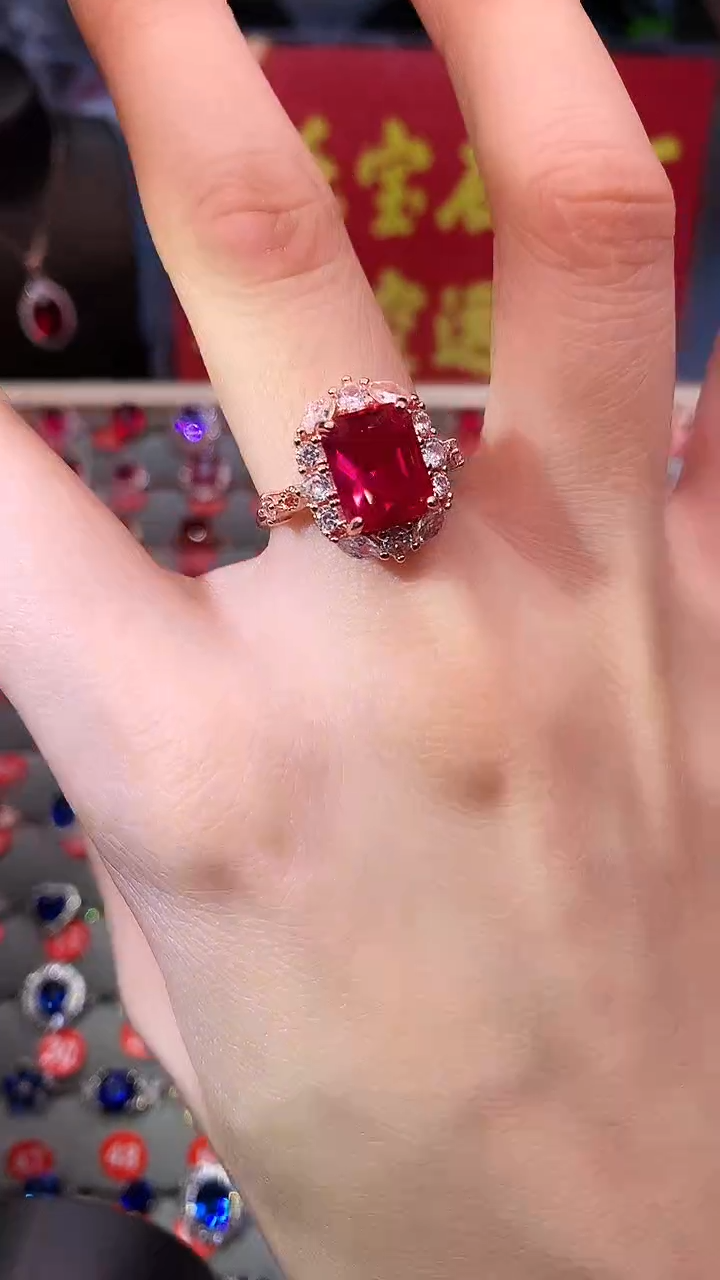 【闪购商品】红宝石戒指银S925镶嵌1111