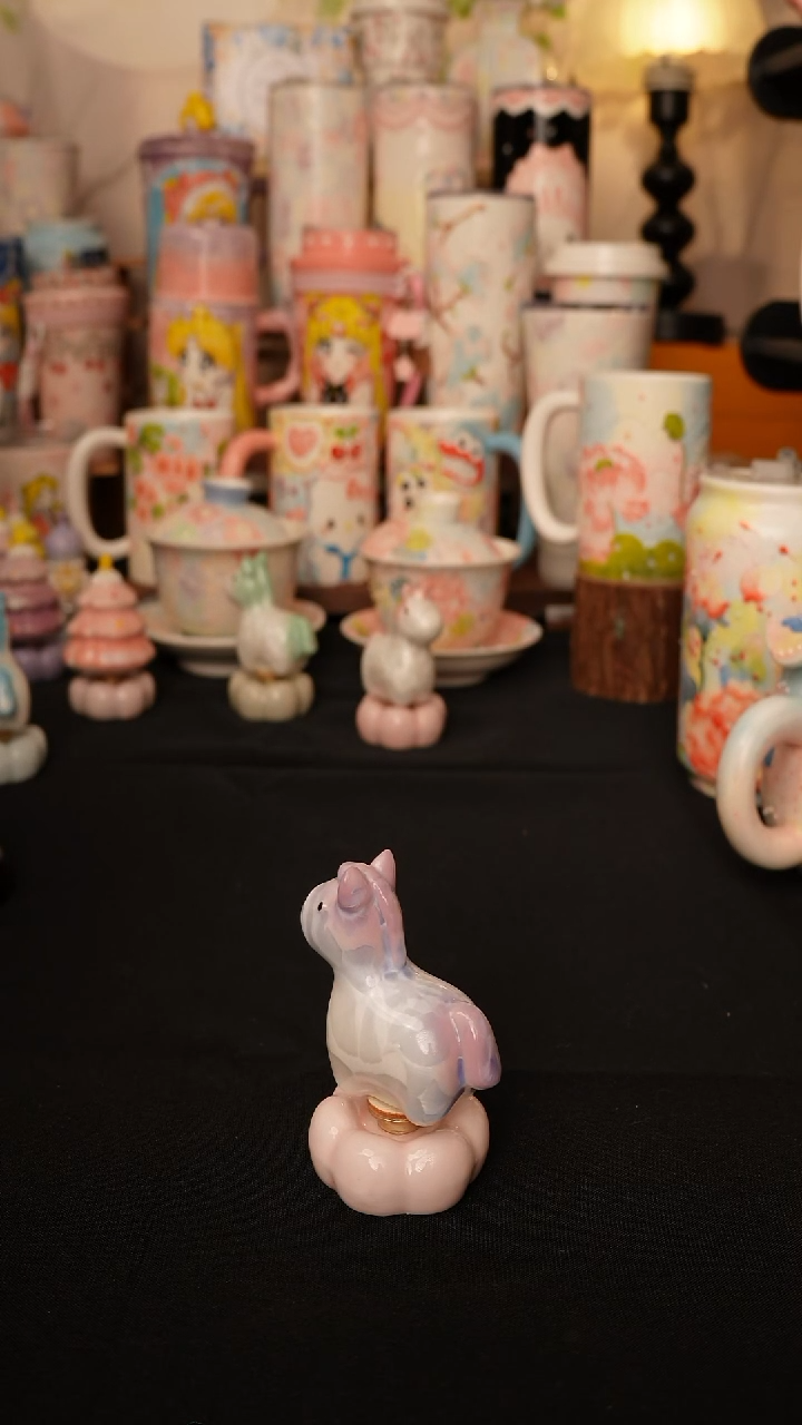 陶景德镇手绘的杯子  