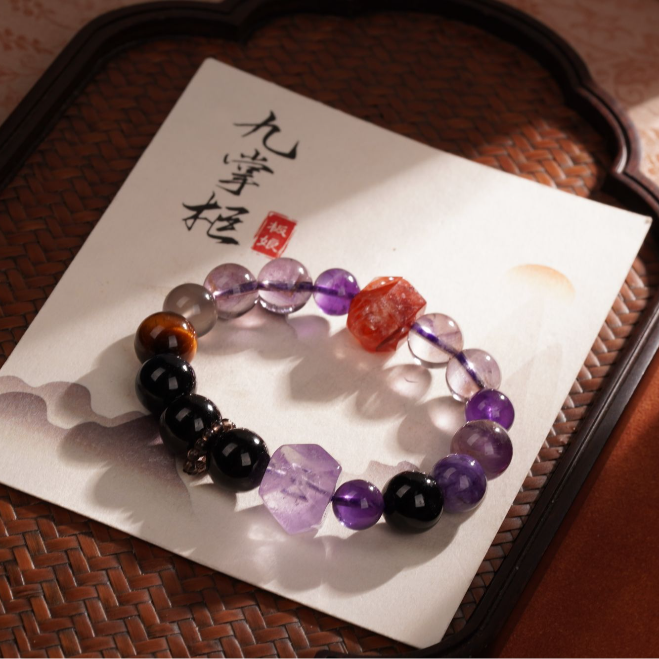 天然紫水晶单圈手串原创设计—多样性发其一约11mm【JJ194】