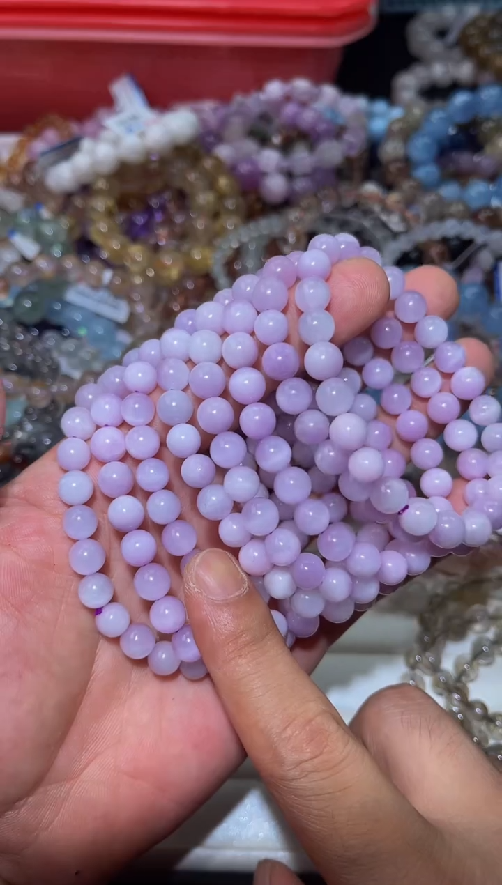 手串锂辉石未镶嵌L1-7mm紫锂辉单圈-多样性发其一