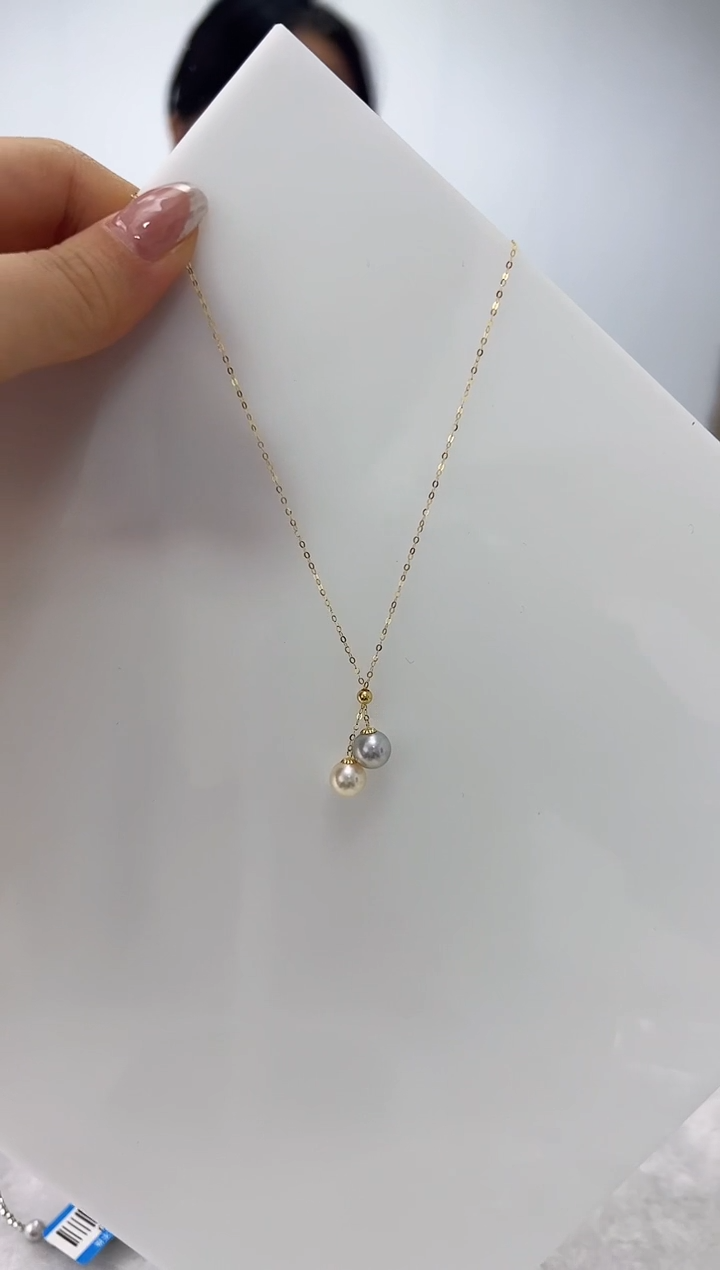 【闪购商品】海水珍珠DA18K金镶嵌双珠Y链 C1403