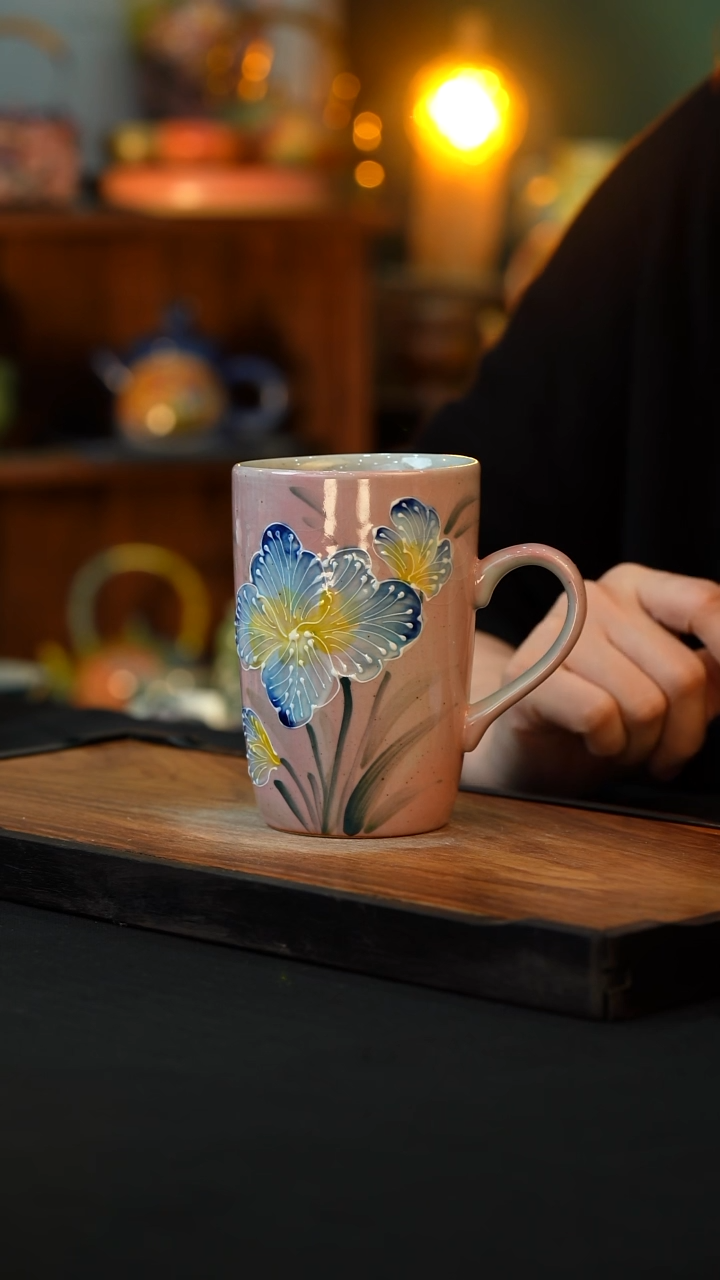 杯手绘心瓷陶瓷浮力