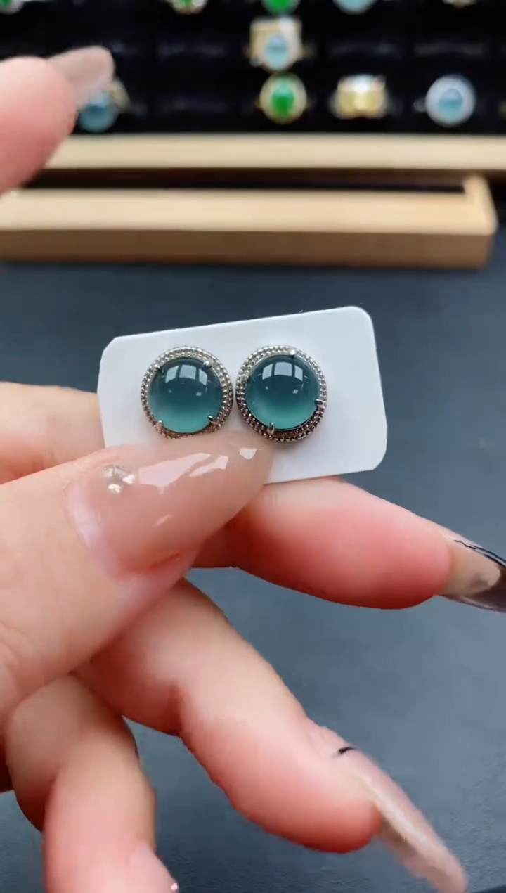 银S925镶嵌戒指翡翠1