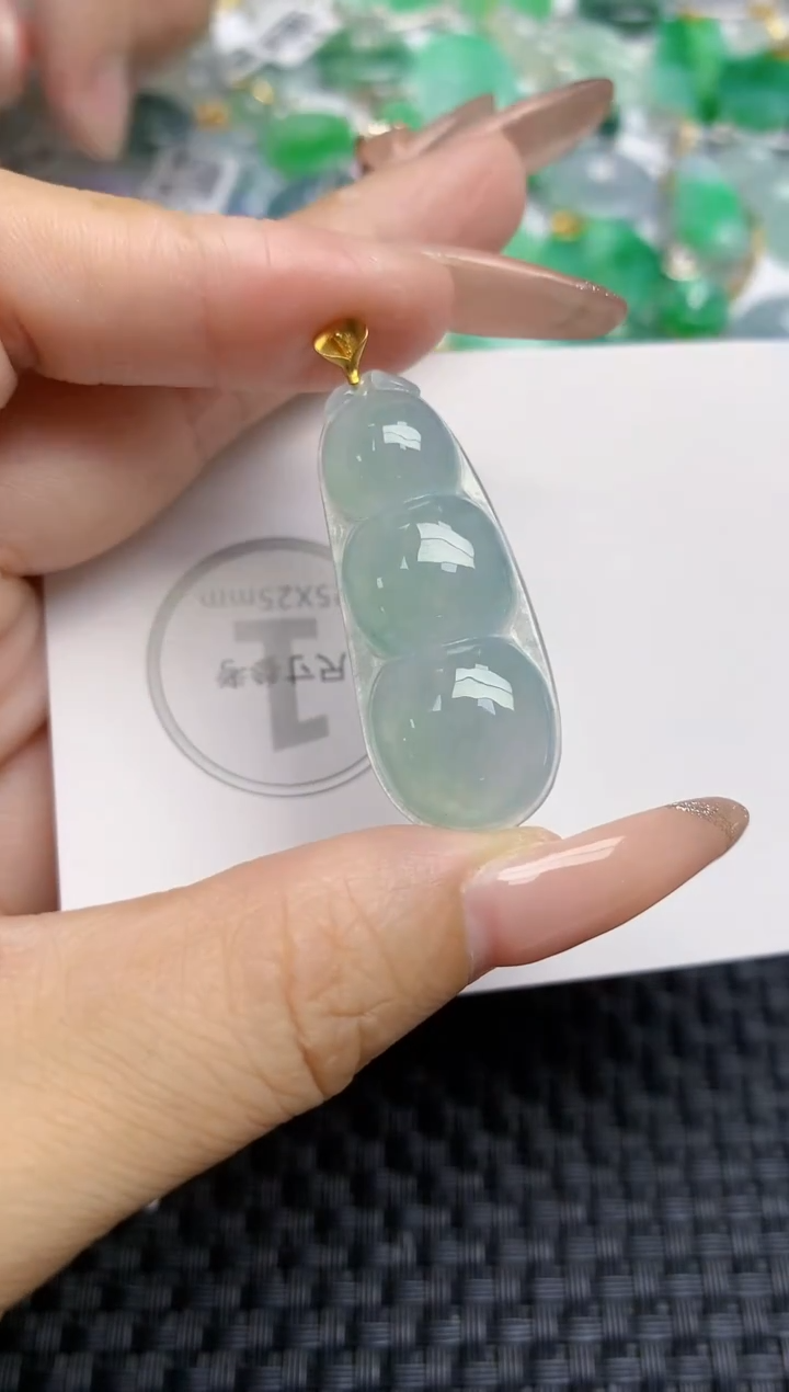颈饰18K金镶嵌翡翠天然缅甸A货翡翠百元以上9元证书费自理