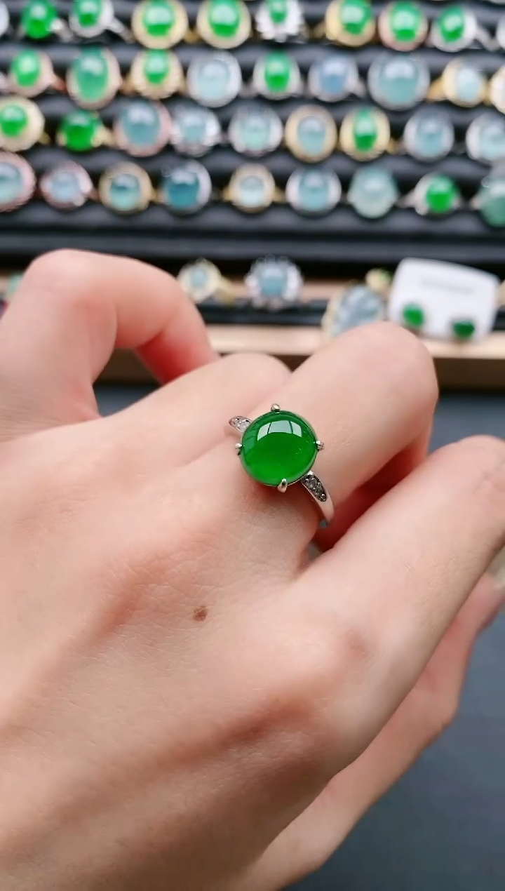 【闪购商品】翡翠戒指银S925镶嵌1111111