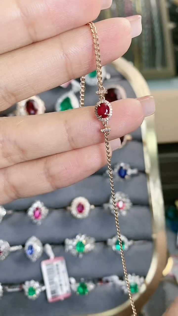 【闪购商品】碧玺手链18K金镶嵌18K金镶嵌碧玺手链