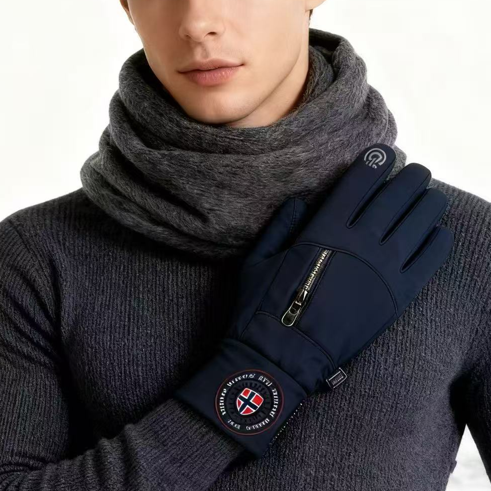 挪威订单 MDNSME加绒触屏防滑耐磨保暖情侣款男女士手套