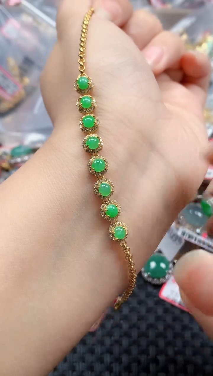 银S925镶嵌戒指翡翠天然A货缅甸翡翠