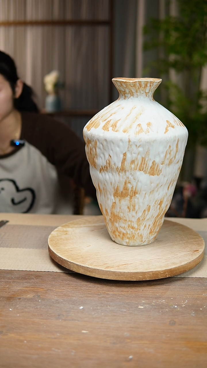 【闪购商品】陶瓷  花器诧寂黄高脚