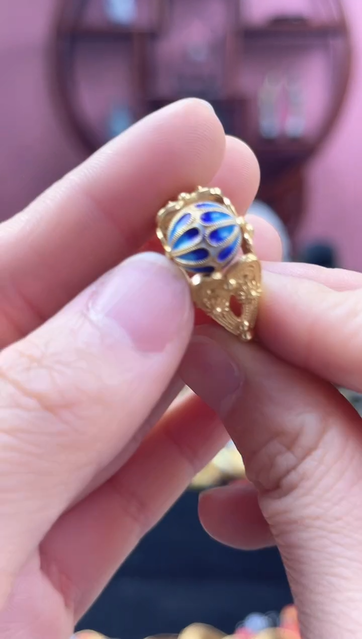 禹*非遗 花丝镶嵌 开口戒