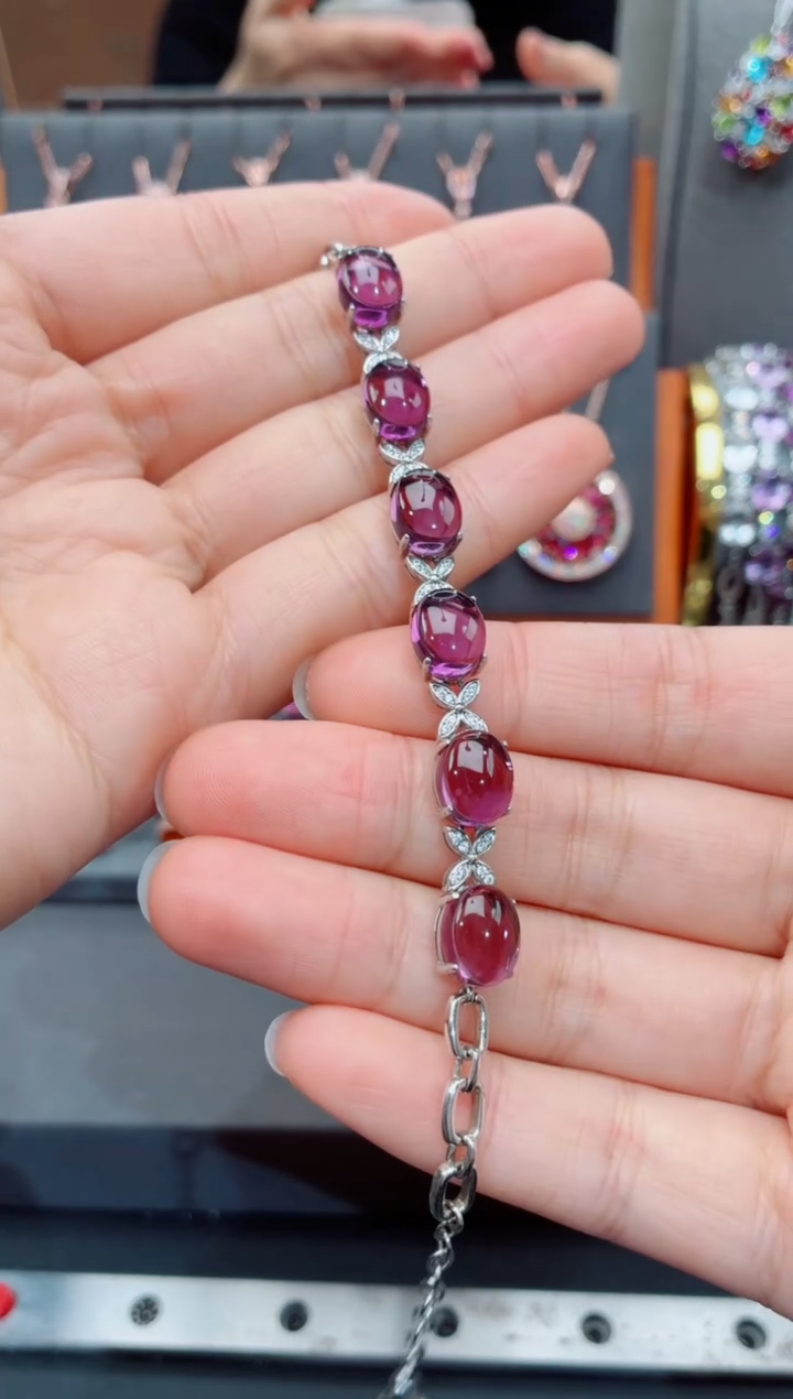 银S925镶嵌手链紫晶紫晶手链