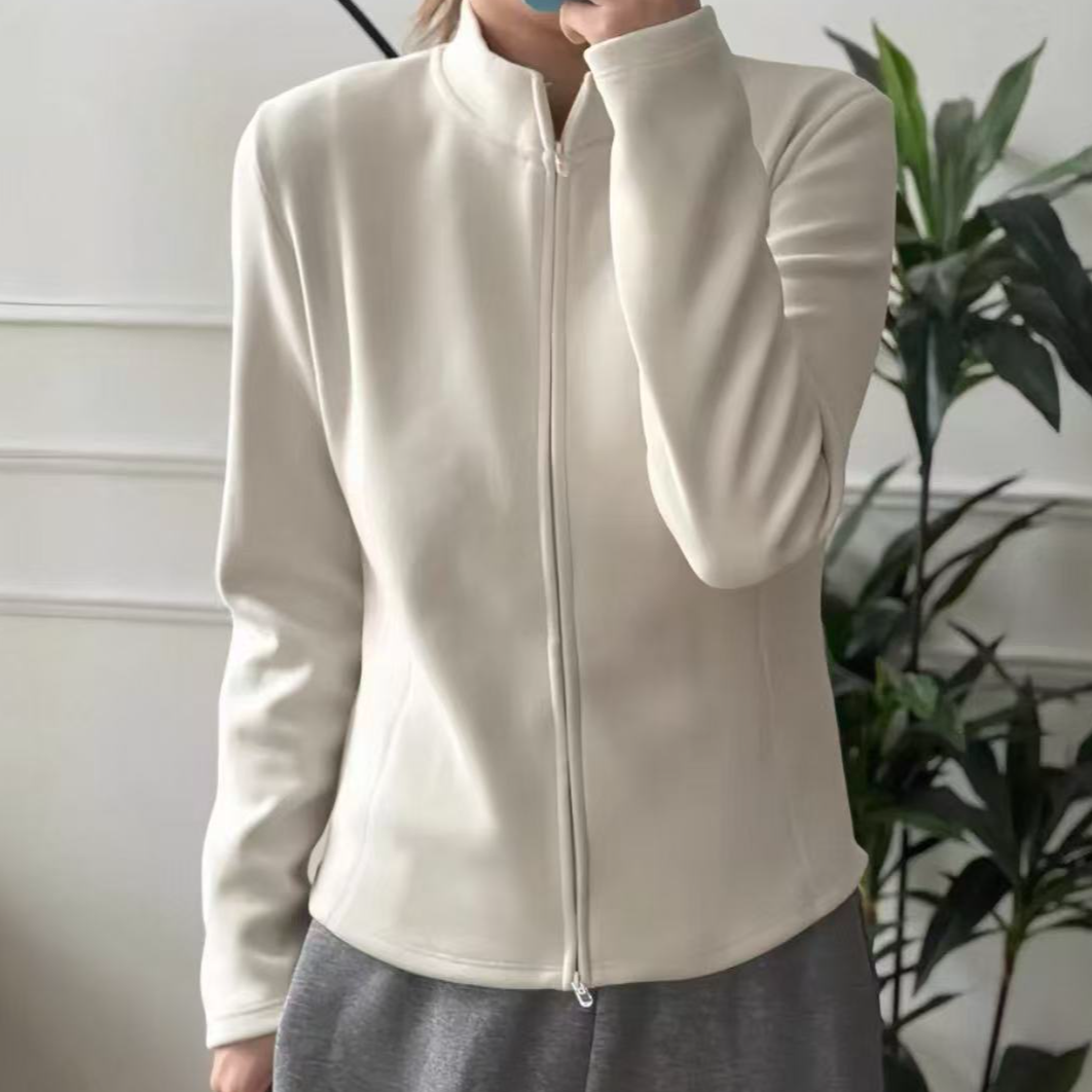 【艾萱萱】1025款大码保暖双拉链立领卫衣外套女 约52