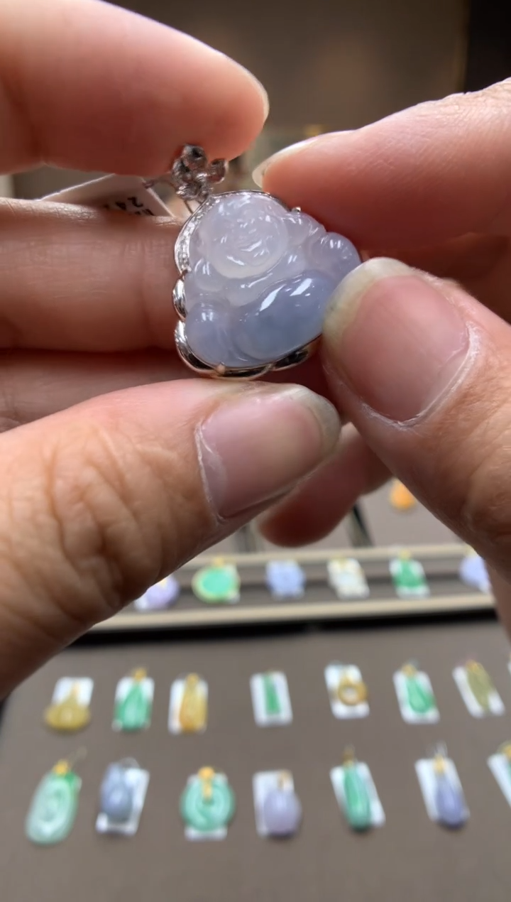 【闪购商品】翡翠颈饰18K金镶嵌佛公