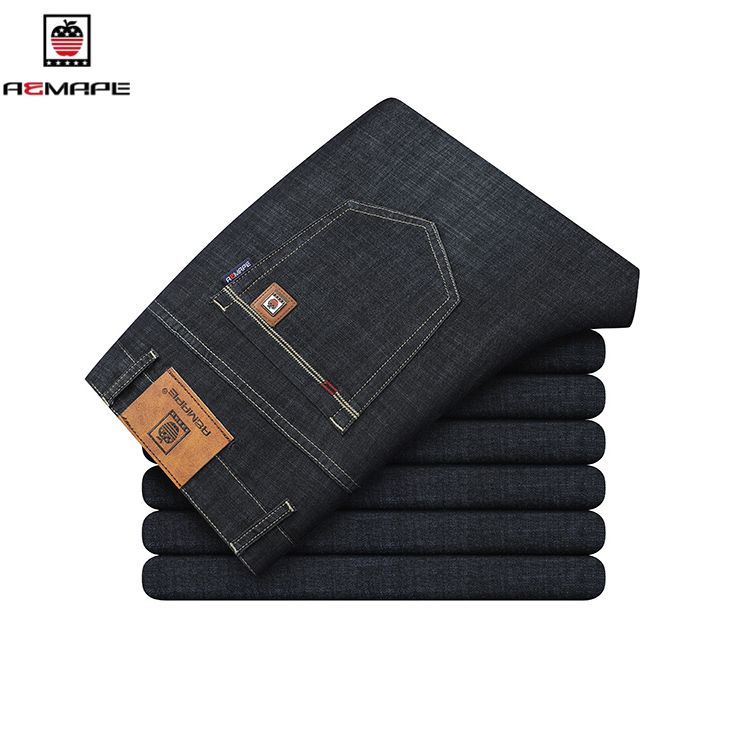 正品苹果2025牛仔裤男春秋直筒宽松弹力男士休闲长裤子男夏季薄款