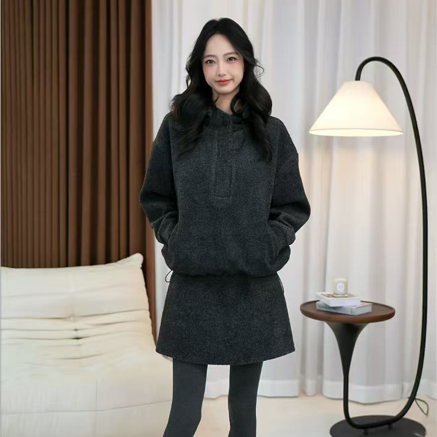 【麦子】时尚套装慵懒风休闲风时尚通勤风长袖连帽百搭女士