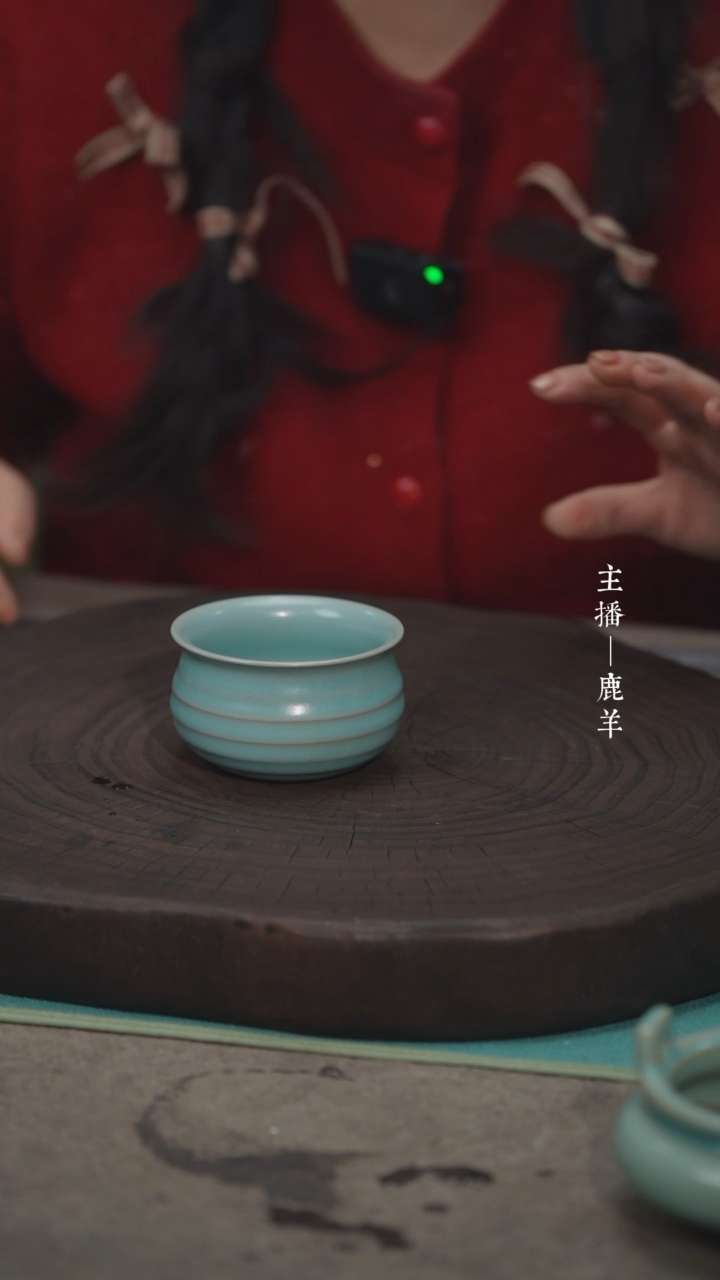 【闪购商品】汝瓷弦文杯80ml-云端釉--羊