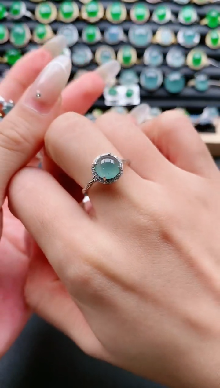 【闪购商品】翡翠戒指银S925镶嵌11111