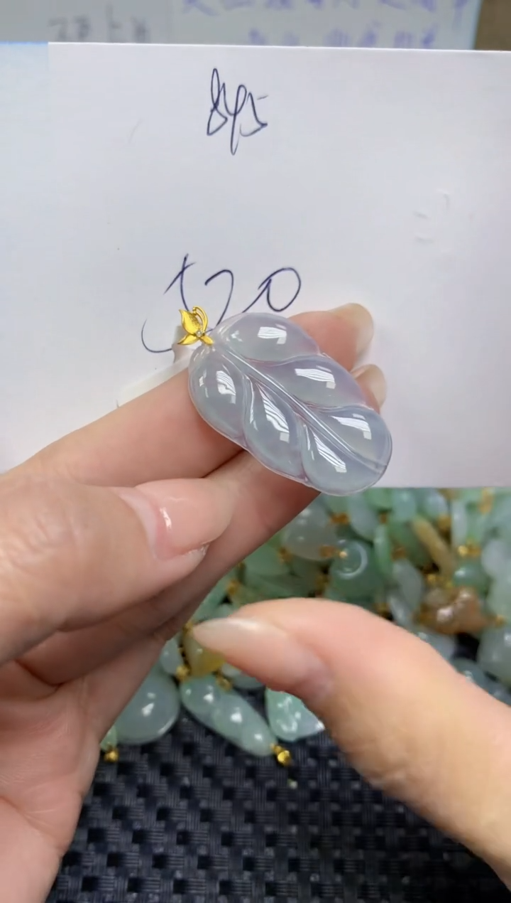 【闪购商品】翡翠颈饰18K金镶嵌天然缅甸A货翡翠