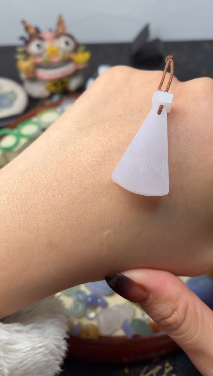 未镶嵌定制翡翠粉紫无事牌