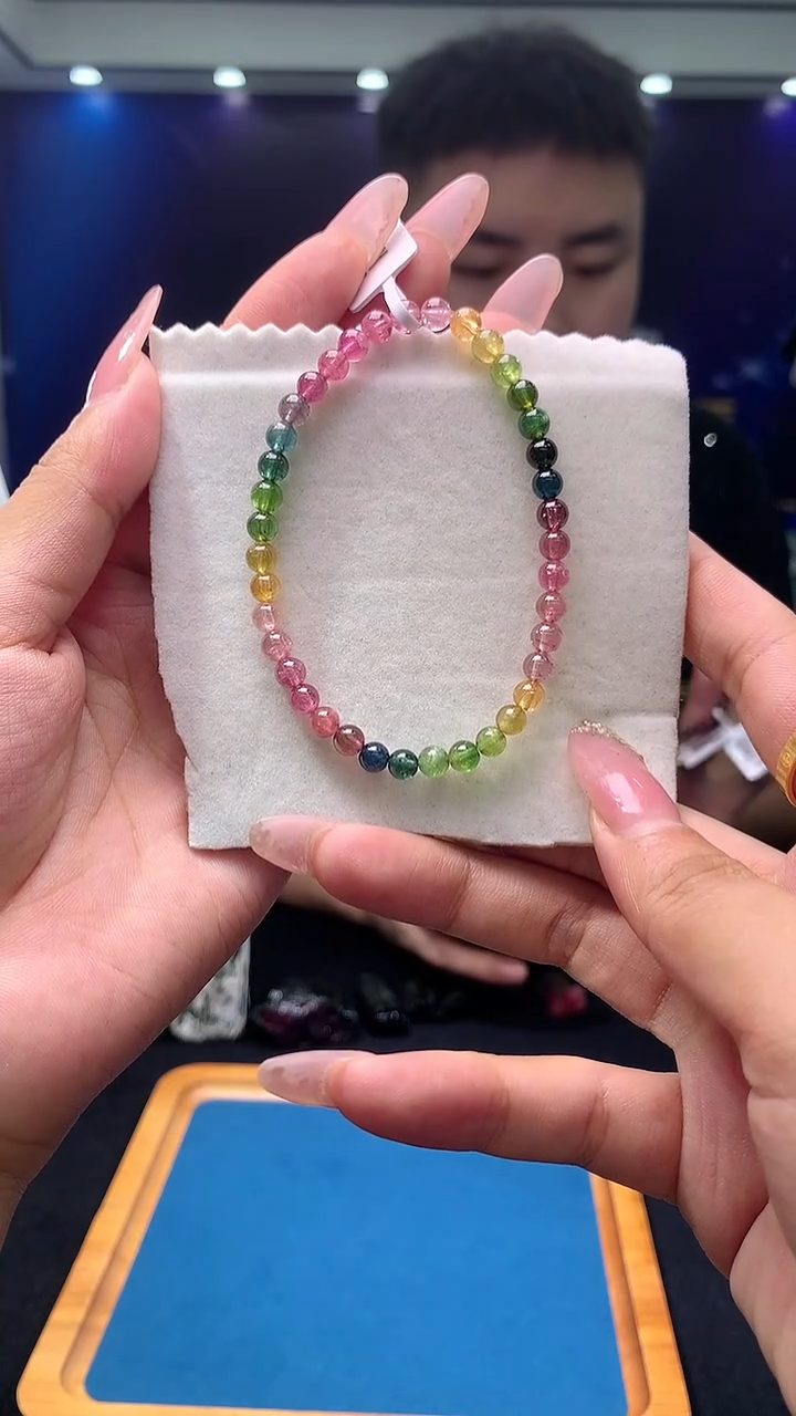 手链未镶嵌碧玺S级彩虹碧玺单圈5x（多样性发一）